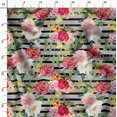 thumbnail image 3 of Soimoi Yellow polyester Crepe Fabric Stripe & Grandiflora Roses Floral Print Sewing Fabric Yard 42 Inch Wide, 3 of 4