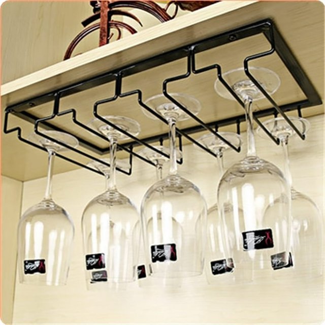 CHOK Clearance! Hanging Wine Glass Rack Wine Glass Rack Type Wine Glass Storage Rack Red Wine Rack Red Wine Glass Rack Storage Rack Black Storage Rack Clearance Sale