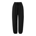 thumbnail image 4 of Women's Drawstring Waist Thickened Loose Straight Leg Sports Pants, 4 of 4