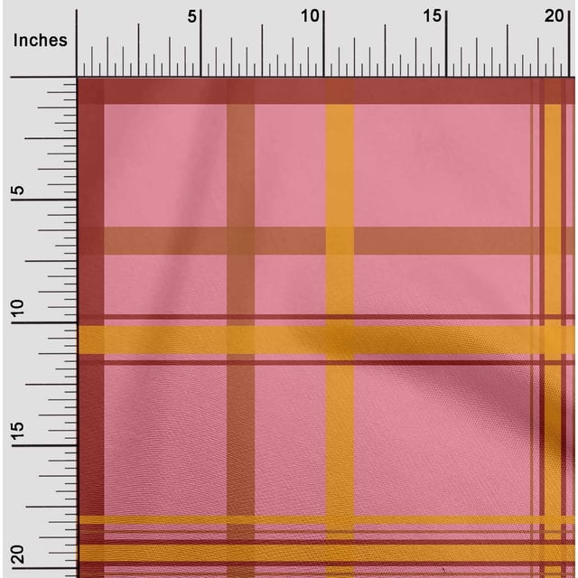 oneOone Polyester Lycra Fabric Madras Check Print Fabric By Yard 56 Inch Wide