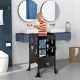 thumbnail image 2 of Costway Folding Kitchen Kids Step Ladder Stool Wooden Toddler Safety Tower Helper Coffee, 2 of 10