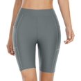 thumbnail image 4 of Women's Swim Shorts with Pockets High Waisted Long Board Shorts, 4 of 8