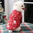 thumbnail image 2 of Snowman  Pet Clothes for Dog Pajamas Soft Christmas PJS  Medium Red Back Length, 2 of 10