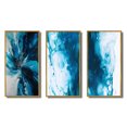 thumbnail image 2 of Designart "Blue Onyx Marble Essence" Abstract Framed Wall Art Set Of 3 - Teal Abstract Frame Gallery Wall Set For Home Decor, 2 of 6