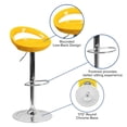 thumbnail image 2 of Contemporary Yellow Plastic Adjustable Height Barstool with Rounded Cutout Back and Chrome Base, 2 of 9