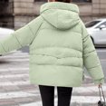 thumbnail image 3 of KIHOUT Manteau d'Hiver pour Femmes Coupe Ample Tendance Surdimensionné Uni à Fermeture Éclair Manteaux d'Extérieur Épaissi Court à Capuche Matelassé, 3 of 3