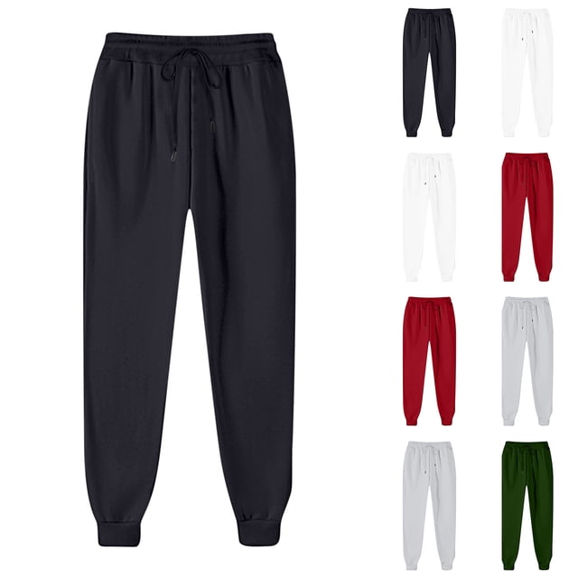 Sentmoon Summer Pants for Women Plus Size Drawstring High Elastic Waist Exercise Pants for Women Loose Cuffed Hem Solid Color Breathable Gym Pants Women Fall Streetwear for Sports Dance Running S