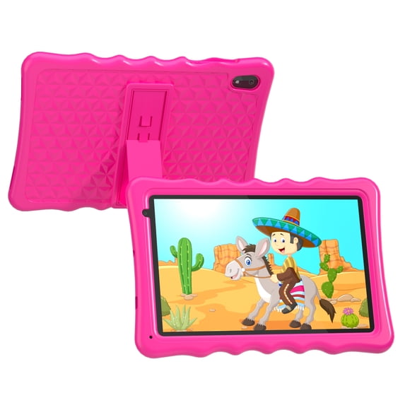 BYYBUO Tablet 10.1 Inch Tablet for Kids, Android 13 Tablet, 1280*800IPS Screen, Quad-core CPU, 4GB RAM+64GB Storage, Education, Games,5000mAH Battery, Gift for Kids, Pink