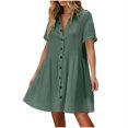 thumbnail image 2 of Pisexur Robes Femmes Belle Robe d'Été pour Femmes Décontractée Sans Manches à Col Rond à Lacets Robe Plissée Vert,P, 2 of 9