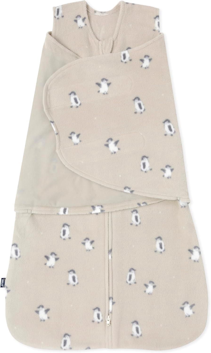 Refurbished HALO 5076 SleepSack Swaddle Wearable Blanket, 3-Way Adjustable, TOG 1.5, Small, Cream
