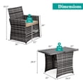 thumbnail image 2 of Costway 3PCS Outdoor Patio Rattan Wicker Furniture Set Armrest Sofa Cushion Mix Gary, 2 of 10