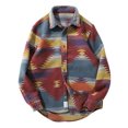 thumbnail image 1 of Qertyioot Men's Fashion Outdoor Spring And Outdoor Ethnic Geometric Print Jacket, 1 of 8