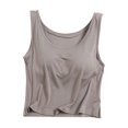 thumbnail image 1 of Timegard Camisoles pour Femmes avec Soutien-Gorge Intégré Camis Col Rond Sans Manches Court Haut Confortable d'Été Homerwear, 1 of 3