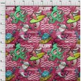 thumbnail image 4 of oneOone Velvet Magenta Fabric Ocean Life Sewing Craft Projects Fabric Prints By Yard 58 Inch Wide, 4 of 5