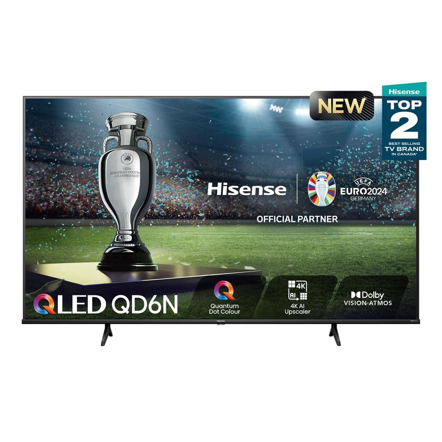 Refurbished Hisense 75" QLED 4K UHD Google TV, Quantum Dot Wide Colour Gamut, Dolby Atmos, Smart TV with Voice Control, 75QD6N