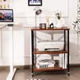 thumbnail image 2 of Costway 3-Tier Kitchen Baker's Rack Microwave Oven Storage Cart w/ Hooks Vintage, 2 of 9