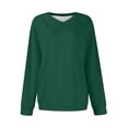 thumbnail image 4 of Chandails en Molleton Col en V pour Femmes Manches Longues Décontractées Tops Chandail Oversize, 4 of 5