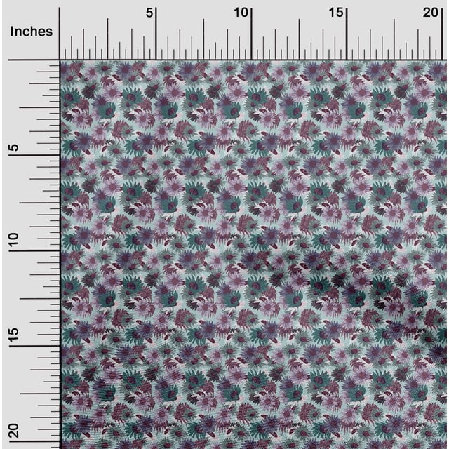 oneOone Polyester Spandex Sky Blue Fabric Florals Sewing Craft Projects Fabric Prints By Yard 56 Inch Wide-KV9