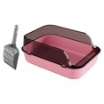 thumbnail image 1 of Open Top Cat Litter Box, Pet Litter Box, Cat Litter Box, Kitten Potty Toilet for Pink, 1 of 9