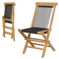 thumbnail image 1 of Gymax 2 Pcs Chaises Pliantes avec Conception Portable à Pliage Rapide Siège en Corde Tressée Porche Patio, 1 of 6