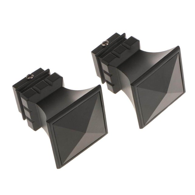 Langgg 2Pcs Curtain Rod Ends Drapery Pole Head for Dia. 28mm Rod Square Tower#Black