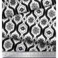 thumbnail image 3 of Soimoi Black Modal Satin Fabric Floral Damask Print Fabric by Yard 42 Inch Wide, 3 of 3