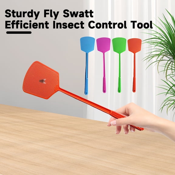 YAOMOBB Insect Swatter Fly Swatter 2 Pcs Thickened Long Handle Flexible Great Tenacity Hollow Mesh Wide Head Indoor Outdoor Mosquitoes