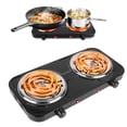 thumbnail image 1 of 2000W Electric Hot Plate,Portable Electric Stove Countertop Double Coil Burners W/Dual Control&5 Level Temperature Control, Easy to Clean,Lightweight, 1 of 9