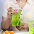 thumbnail image 4 of Ripple Glass Cup With Bow Stripe Retro Glassware for Coffee Juice Water Tea Drinkware, 4 of 6