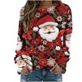 thumbnail image 4 of Atogsazn Chandails de Noël pour Femmes Col Rond Manches Longues Chandail en Molleton Blouse Ample Rouge TTG Mode, 4 of 5