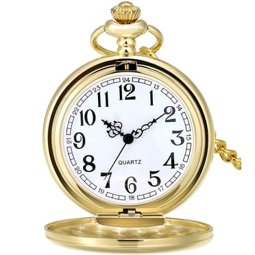Visland Montre de Poche Vintage, Montre de Poche en Acier Inoxydable à Quartz 14 avec Galaxy en Chaîne