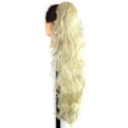 thumbnail image 4 of EGNMCR Perruques Cheveux Humains Longs à Clipser Mâchoire Griffe Bouclée Queue de Cheval Extensions de Cheveux à Clipser Postiche Ondulé Perruque Cheveux, 4 of 7