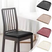 MTBLYS Leather Round Stool Covers Waterproof 18.9 Inch Set of 1 Non-Slip with Elastic Band Bar Stool Seat Cover Home Kitchen Furniture