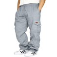thumbnail image 1 of Mens Loose Cargo Pants Cual Drawstring Eltic Waist Wide Leg Athletic Sweatpants Outdoor Trousers, 1 of 4