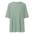 thumbnail image 4 of LUOGENLI T-shirts pour Femme pour Femmes Femmes T-Shirt à Col Rond Ajusté Hauts Basiques Manches Courtes T-Shirt d'Été Hauts T-Shirt Classique Tee T-shirts pour Femmes T-shirts Graphiques TTG Grande Taille Fête de la Saint-Patrick Vert Pâle S, 4 of 4