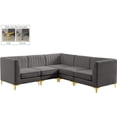 thumbnail image 1 of Meridian Furniture Alina Sectionnel Modulaire en Velours Gris, 1 of 18