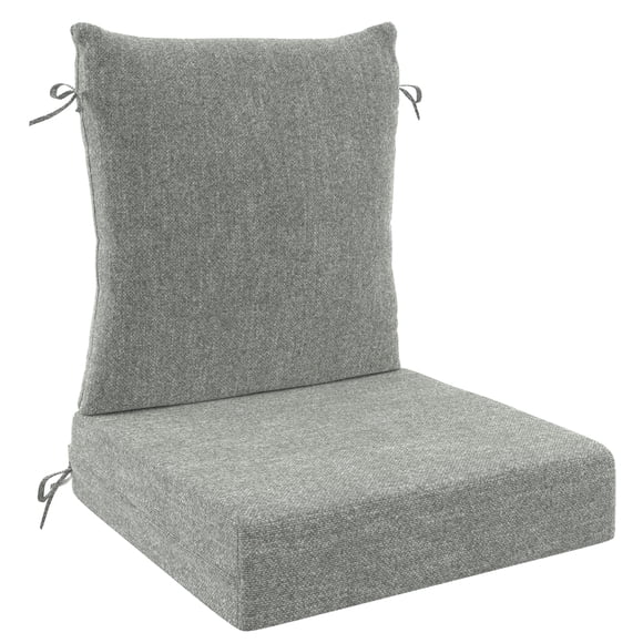 Better Homes & Gardens 20" x 20" Bellamy Grey Premium Outdoor Seat Cushion Set With Removeable Cover, Weather & Stain Resistant