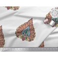 thumbnail image 2 of Soimoi Poly Georgette Fabric Leaves & Floral Block Print Fabric by The Yard 42 Inch Wide, 2 of 3