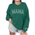 thumbnail image 1 of Mama Culottes pour Femmes Chandails « » pour Femmes Chandail à Col Rond Surdimensionné Coupe Ample Chandail à Manches Longues pour la Fête des Mères L Vert, 1 of 9