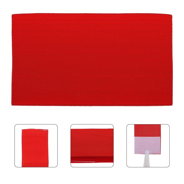 YOSADIER 4Pcs Elastic Red Soccer Captains Armbands with Clear Printing for Sports
