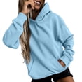 thumbnail image 2 of Women's Slim Pullover Hoodies - Artificial Short Velvet Sweaters, Long Sleeve with Pockets, Suitable for Winter and Fall, 95% Polyester, Multiple Sizes, 2 of 5
