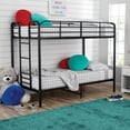 thumbnail image 1 of Mainstays Metal Frame Bunk Bed Space-Saving, Twin-over-Twin, Black Color, 1 of 8