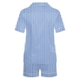 thumbnail image 5 of Yuyuzo Pajama Sets for Women 2 Piece Short Sleeve Button down Shirts Lounge Sets Color Block Soft Pj Sets, 5 of 5