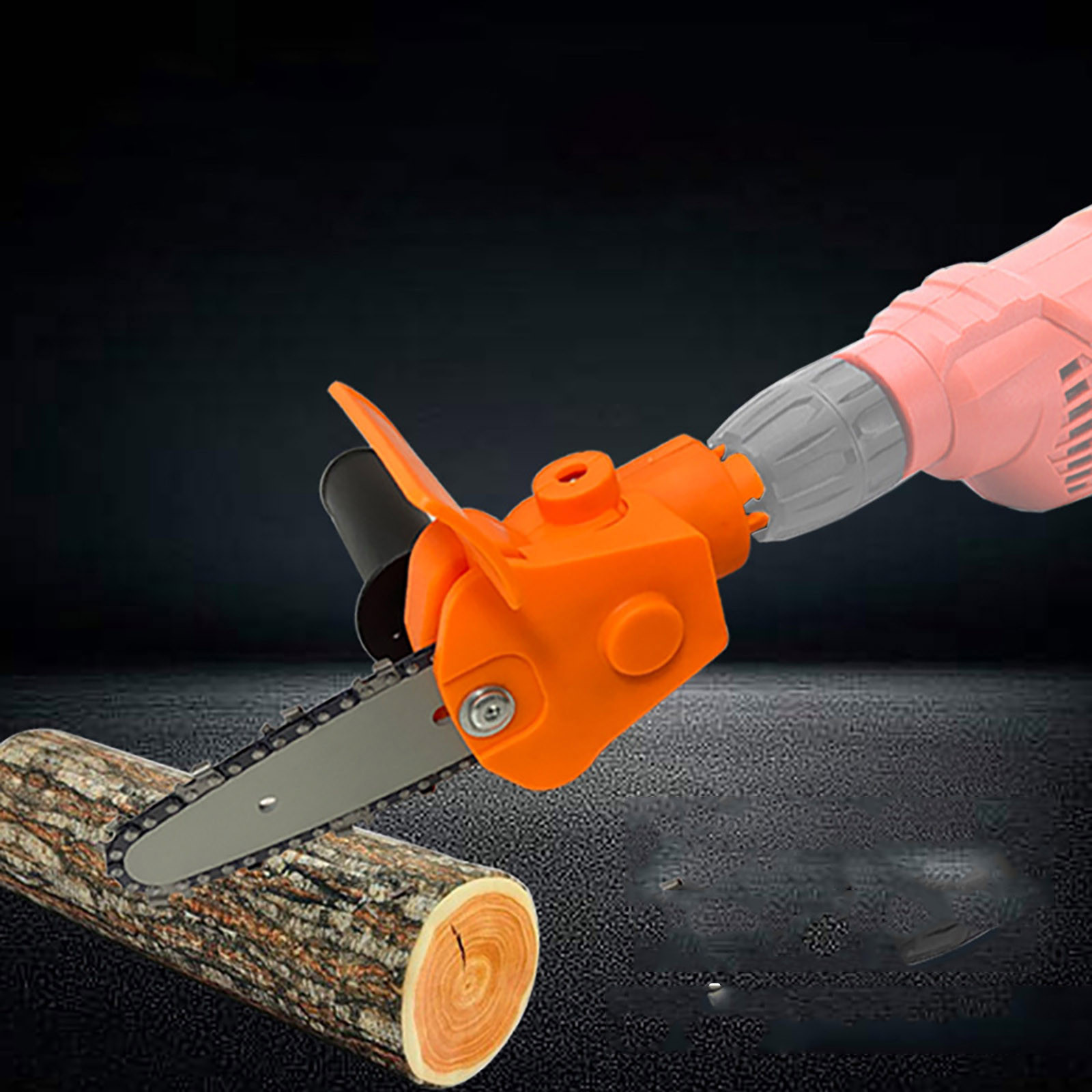 Cagogo Drill Chainsaw Attachment, 4 Inch Power Drill to Chainsaw Converter, Drill Bit Chainsaw Attachment for 6-13mm 3-Jaw Collet, Portable Mini Electric Chainsaw for Wood Cutting, Tree Pruning,
