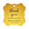 thumbnail image 1 of Darling Souvenir Custom Names Thank You For Celebrating With Us Wedding Hang Tags Personalized Party Tags-Metallic Gold-50 Tags, 1 of 1