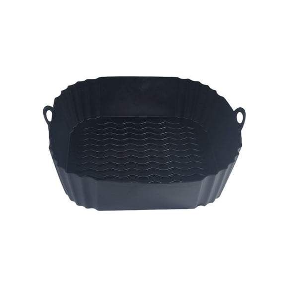 Plateau de Cuisson en Silicone pour Friteuse à Air Chaud, Carré, Antiadhésif et Résistant à la Chaleur, avec Poignées, pour Four, Micro-Ondes, Cuiseur Vapeur, Accessoire de Cuisine Réutilisable