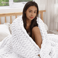 thumbnail image 3 of Comtest Chunky Knit Throw Blanket Chenille, White, 47"x71"(Home Size), 3 of 6