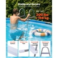 thumbnail image 3 of VEVOR Above Ground Pool Ladder, 3-Step Steel A-Frame Swimming Pool Stairs for 42 in High Wall, 300 lbs Capacity Entry/Exit Steps with Secure Non-Slip Sturdy Wide Step, Easy Setup, Gray & White, 3 of 9