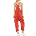 thumbnail image 3 of TrendOFT Jumpsuits For Women Casual Summer Solid Loose Pocket Spaghetti Strap Wide Leg Womens Overalls Rompers Red XXL, 3 of 5