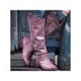 thumbnail image 3 of Woobling Ladies Comfort Pull On Shoe Walking Retro Western Cowgirl Non Slip Riding Boots Purple 7, 3 of 3